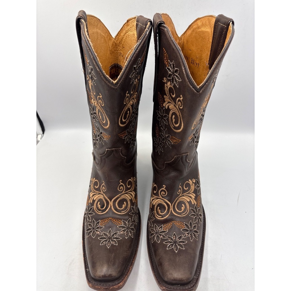 Herencia Crazy Lazer Floral Embroidered Square Square Toe Western Boots ‎ W US 9 - Picture 5 of 16